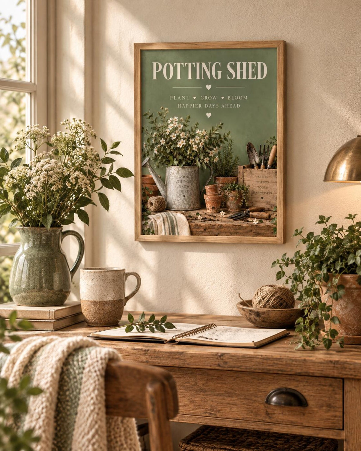 Potting Shed rustic garden room mockup
