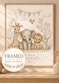 Framed safari nursery print front image