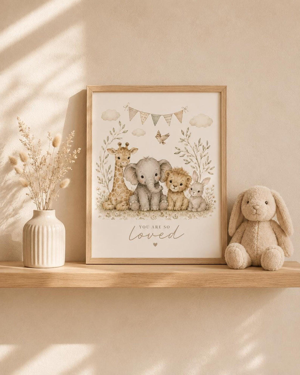 Framed safari nursery print lifestyle mockup 3