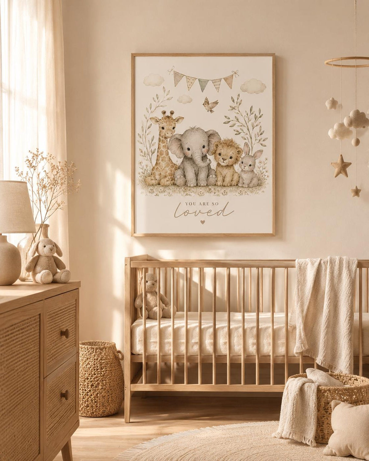 Safari nursery print lifestyle mockup 2