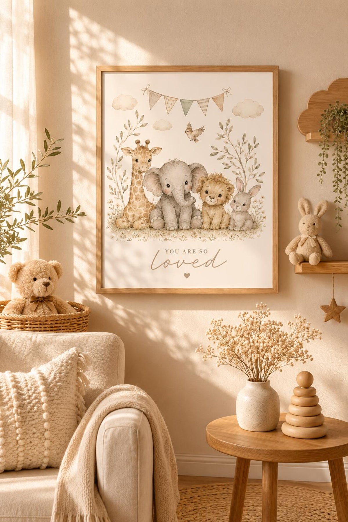 Safari nursery print lifestyle mockup 3