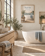 Serene Retreat bathroom print room scale mockup