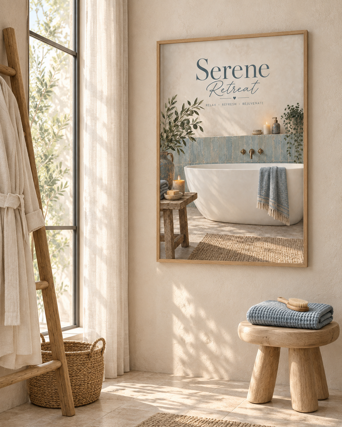 Serene Retreat bathroom print creative lifestyle mockup