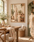 Sewing Room Print, Vintage Dressmaker Art, Create Beautiful Things Quote — lifestyle mockup 2