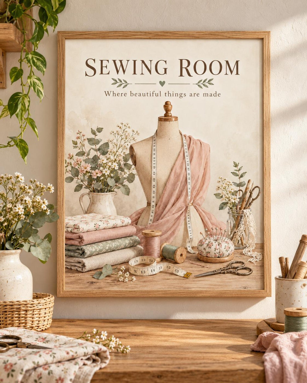 Sewing room physical print — frame not included