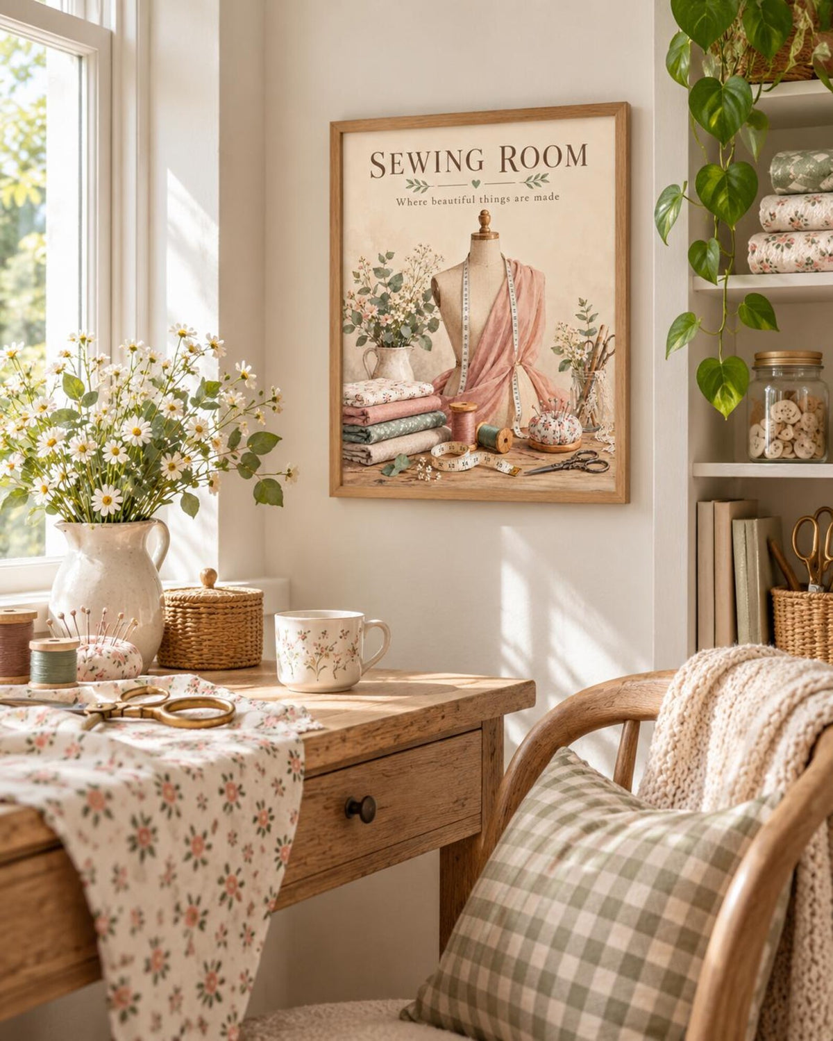 Sewing room print lifestyle mockup 3