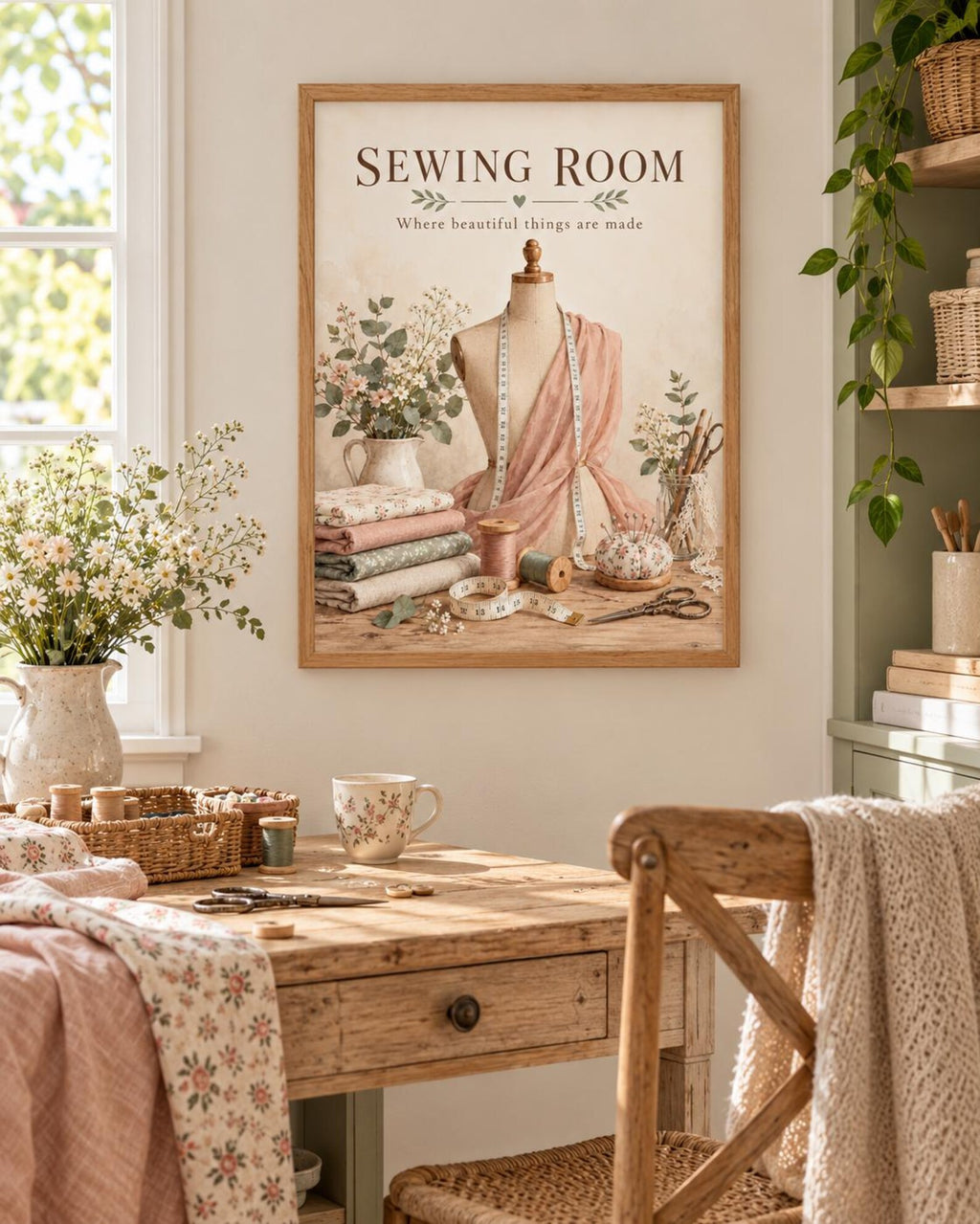 Sewing room print lifestyle mockup 5