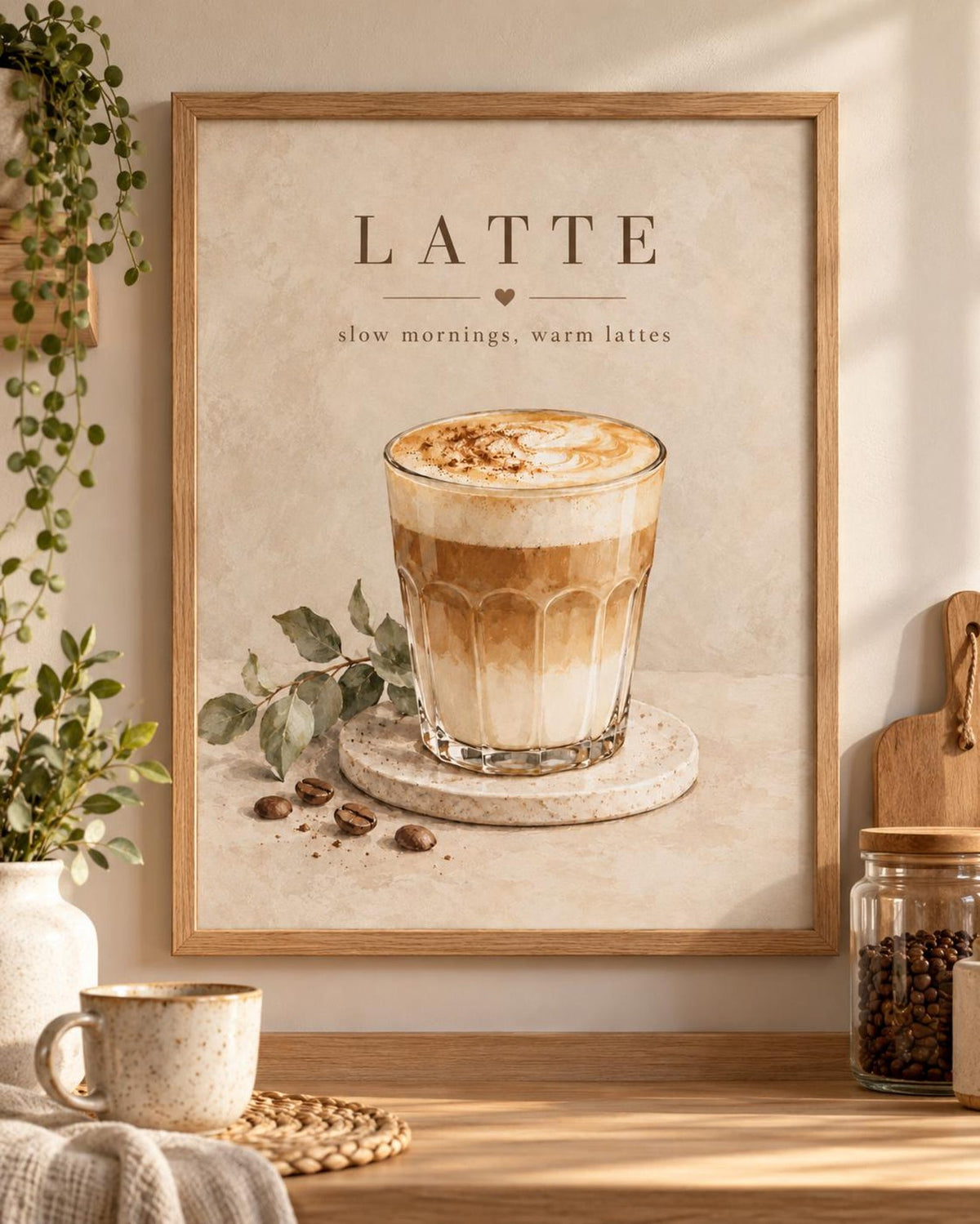Slow Mornings latte print front image