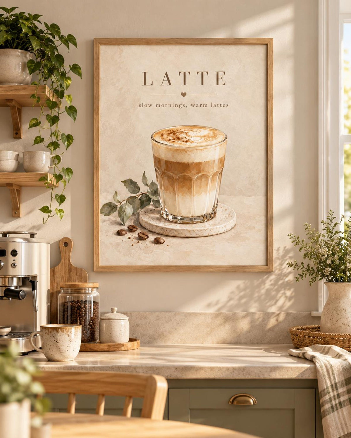 Slow Mornings latte print mockup 6