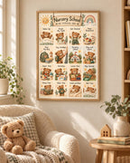 Nursery Routine Print, Teddy Bear Daily Schedule Wall Art for Children's Bedroom — lifestyle mockup 2