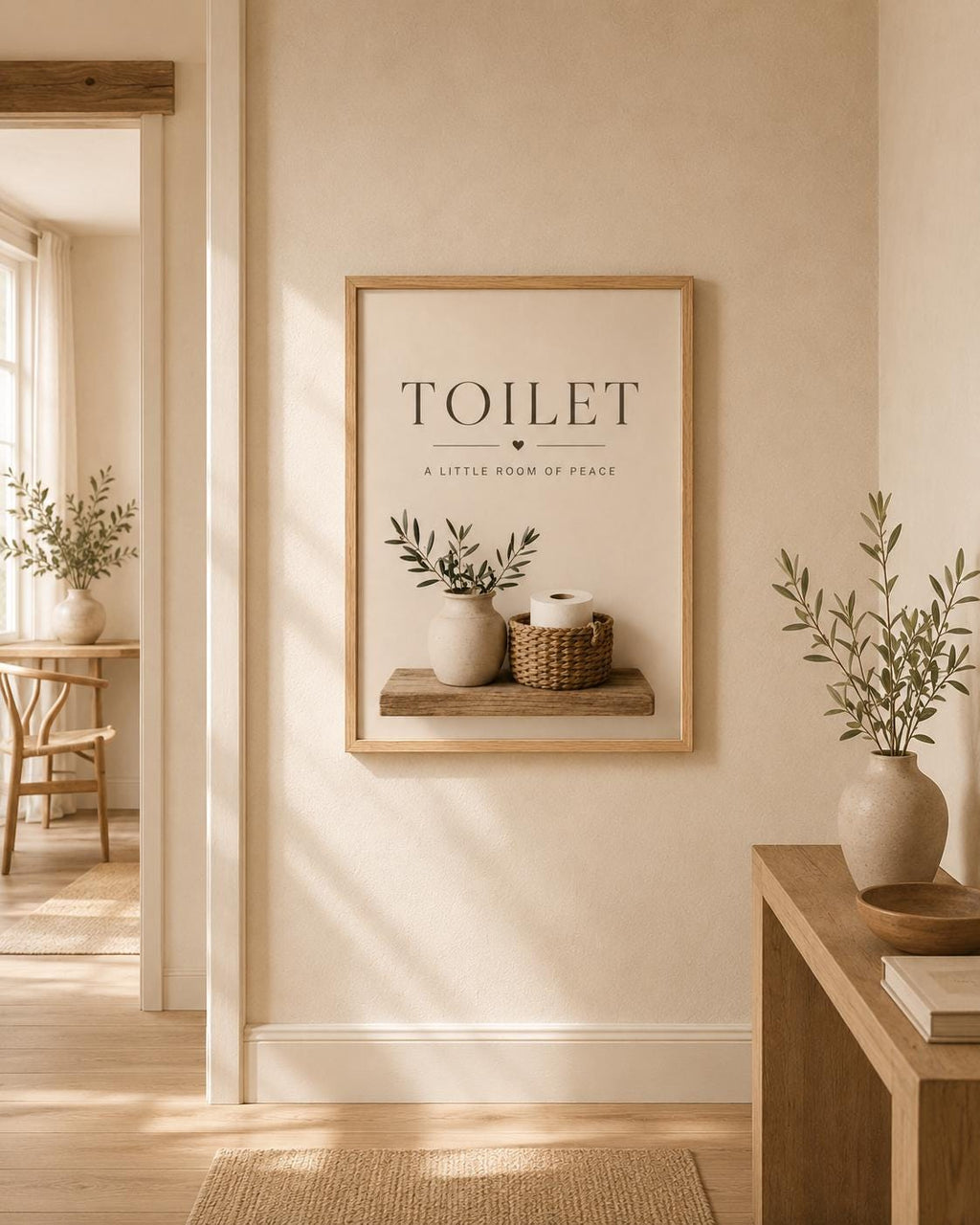 Farmhouse toilet wall art lifestyle mockup