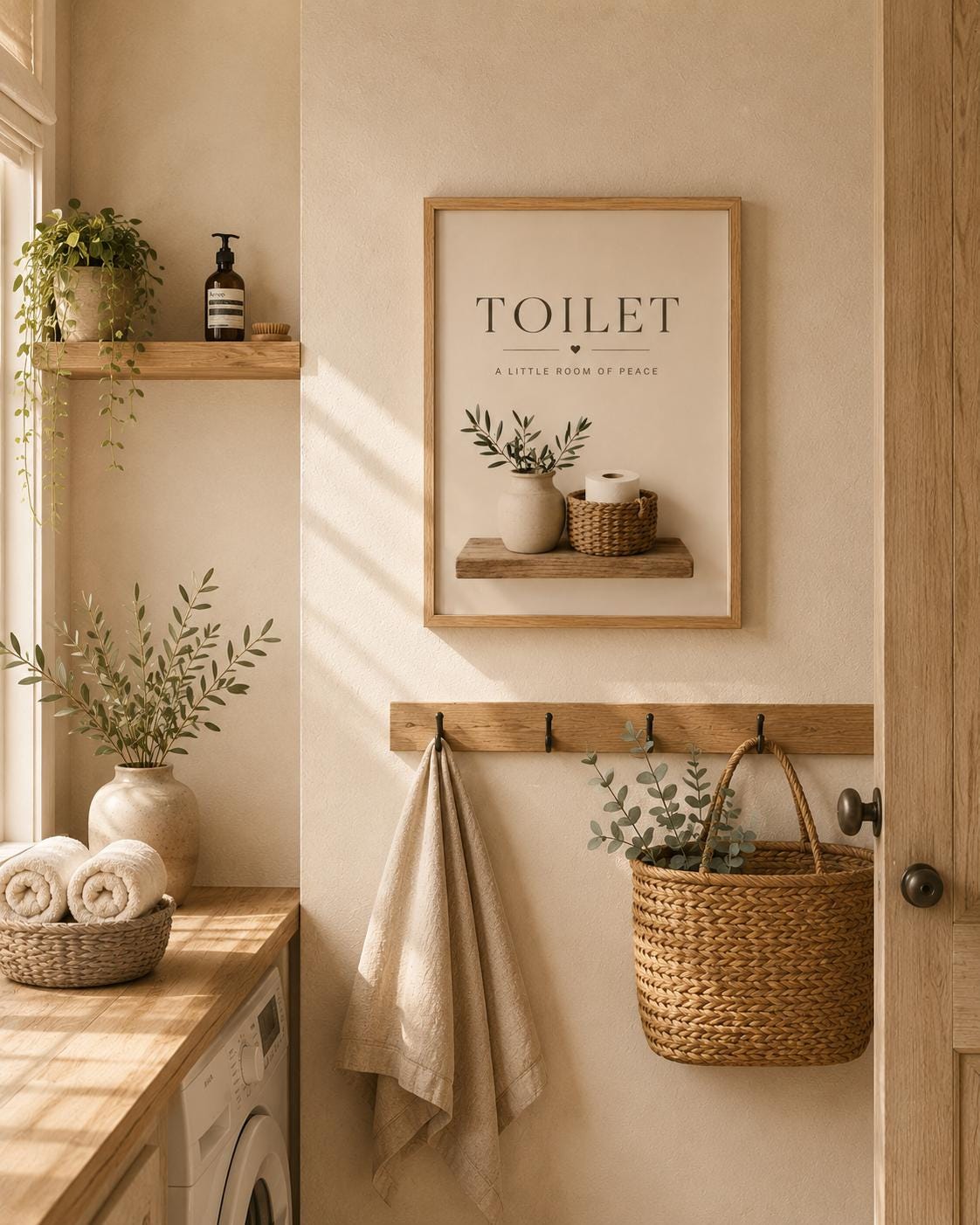 Toilet wall art home styling mockup