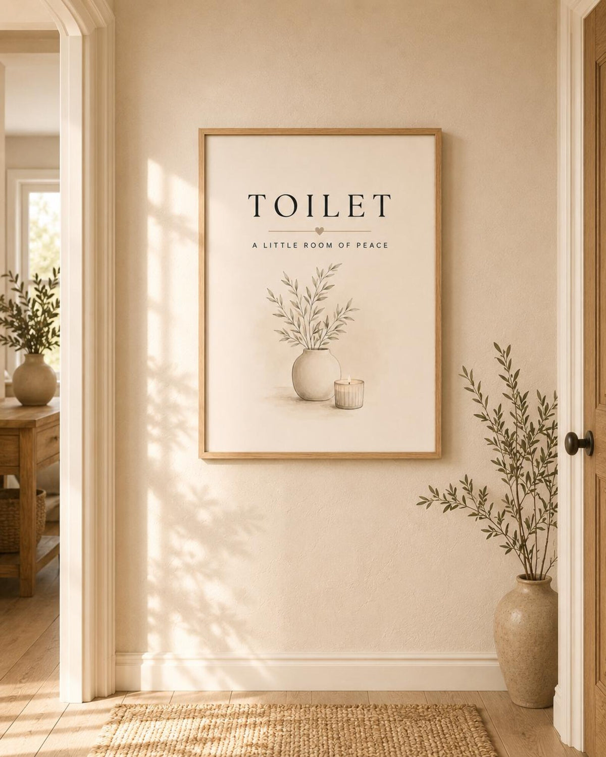 Neutral cloakroom wall art lifestyle mockup