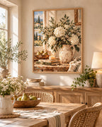 Tuscan floral still life print lifestyle mockup 1