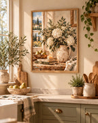 Tuscan floral still life print lifestyle mockup 2