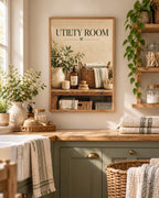 Utility Room Print, Neutral Laundry Room Art with Rustic Botanical Styling — lifestyle mockup 3