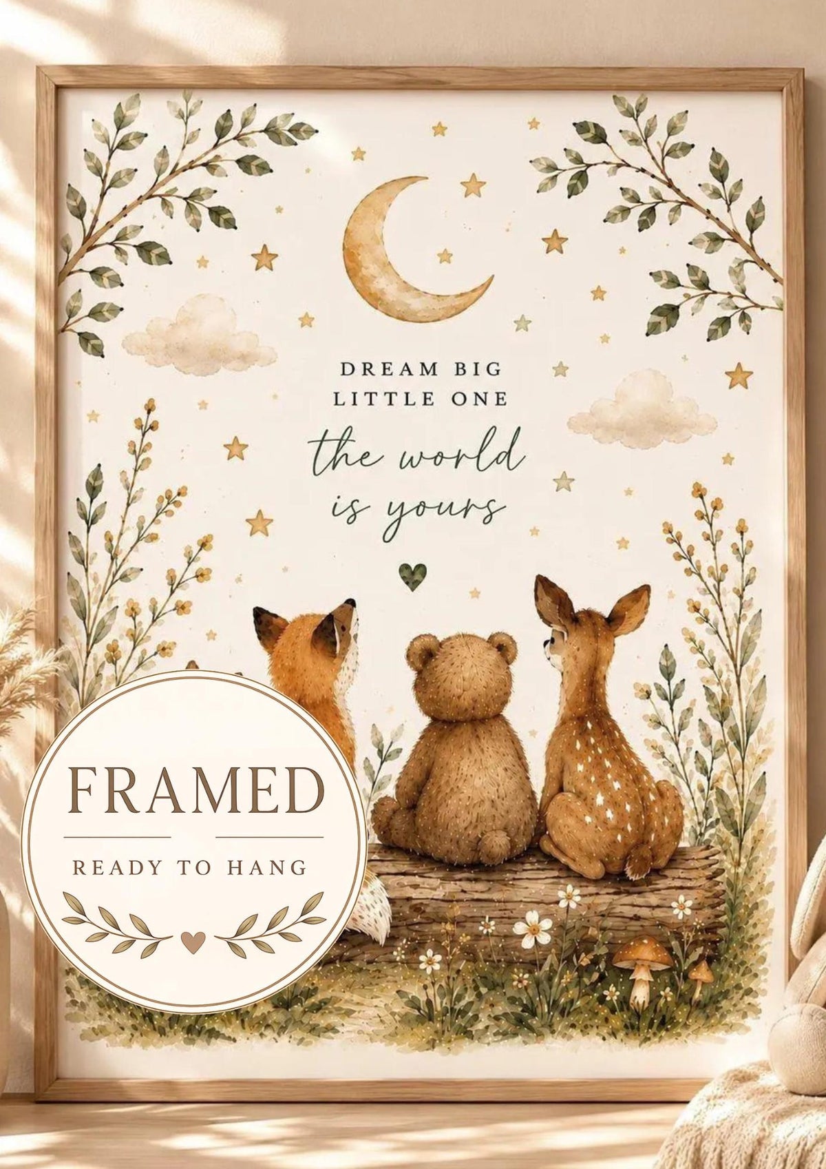 Woodland nursery framed print — Etsy front image