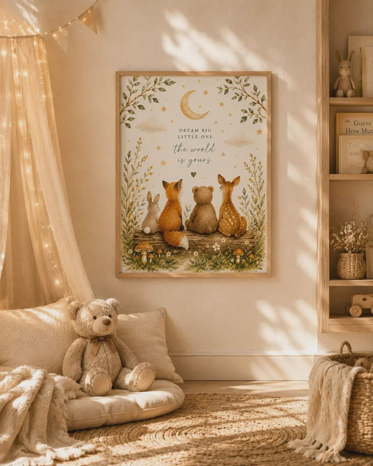 Woodland nursery framed print — mockup 1