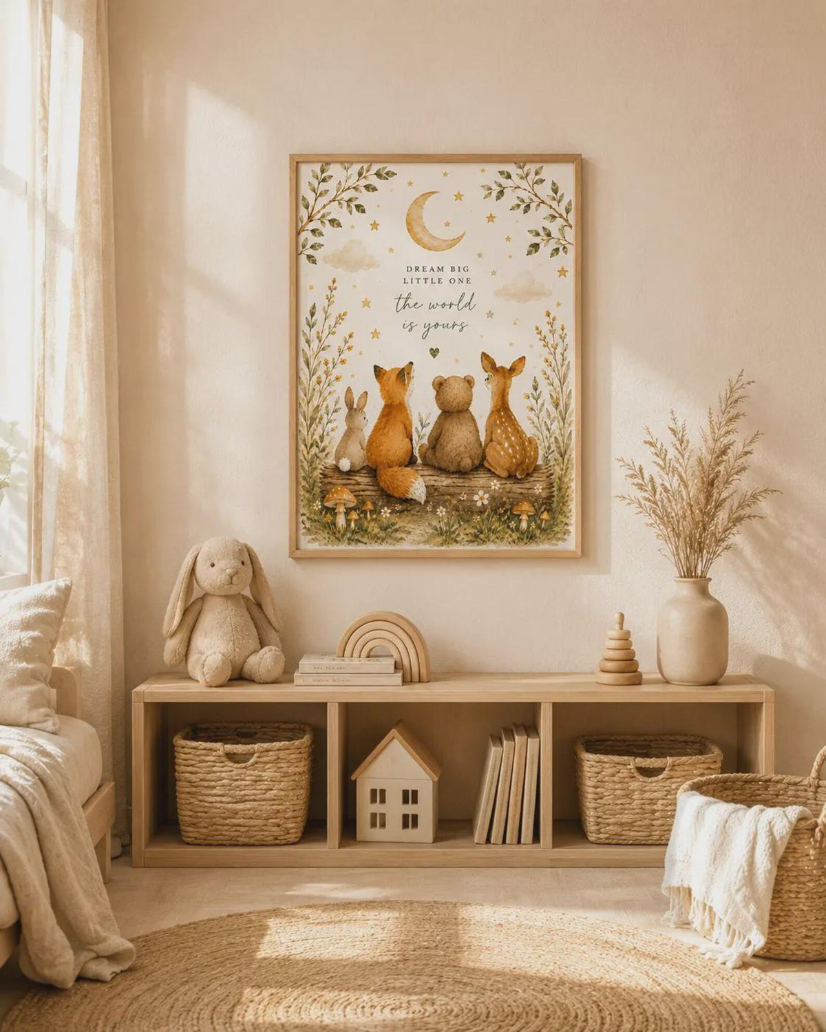 Woodland nursery framed print — mockup 2