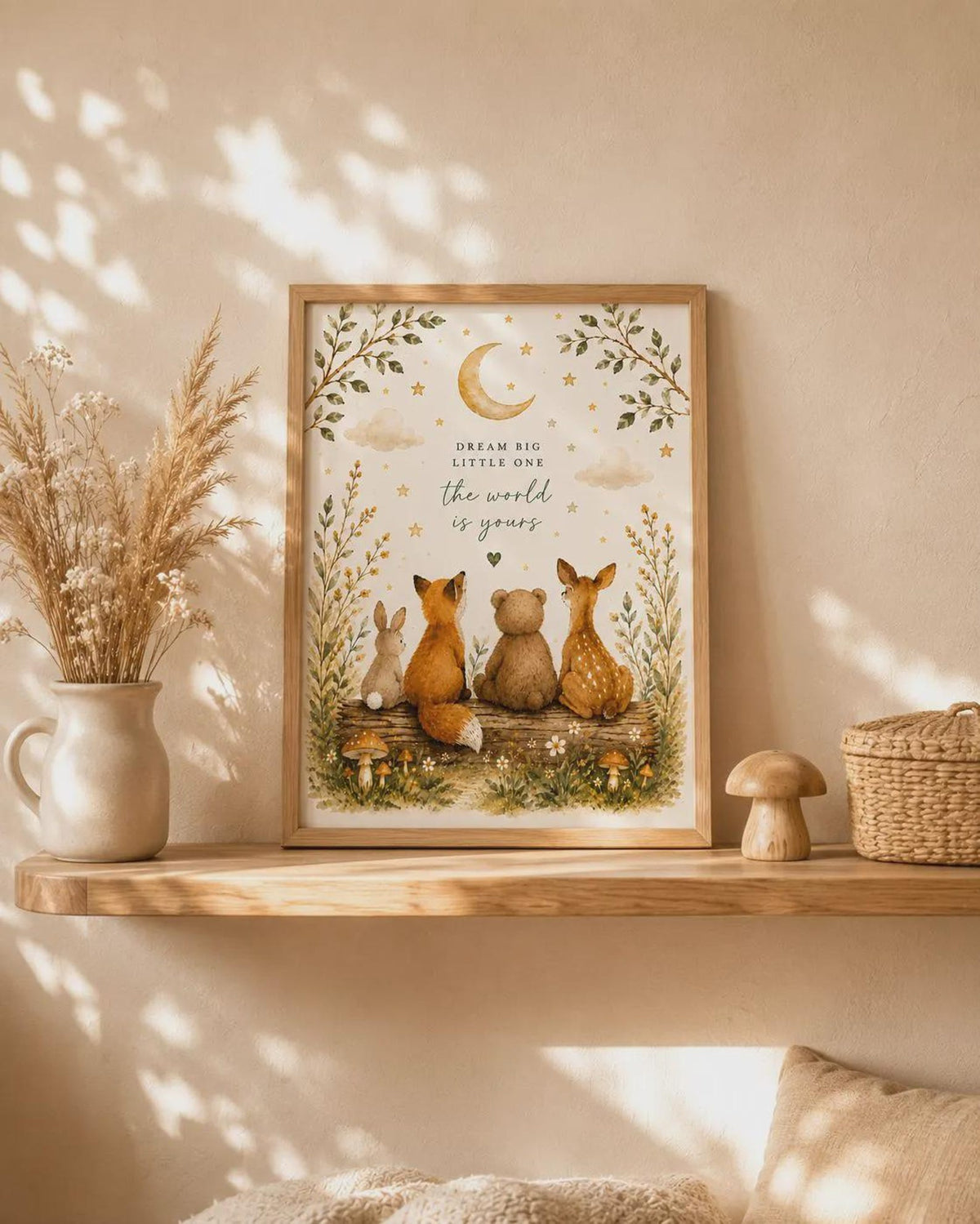 Woodland nursery framed print — mockup 3