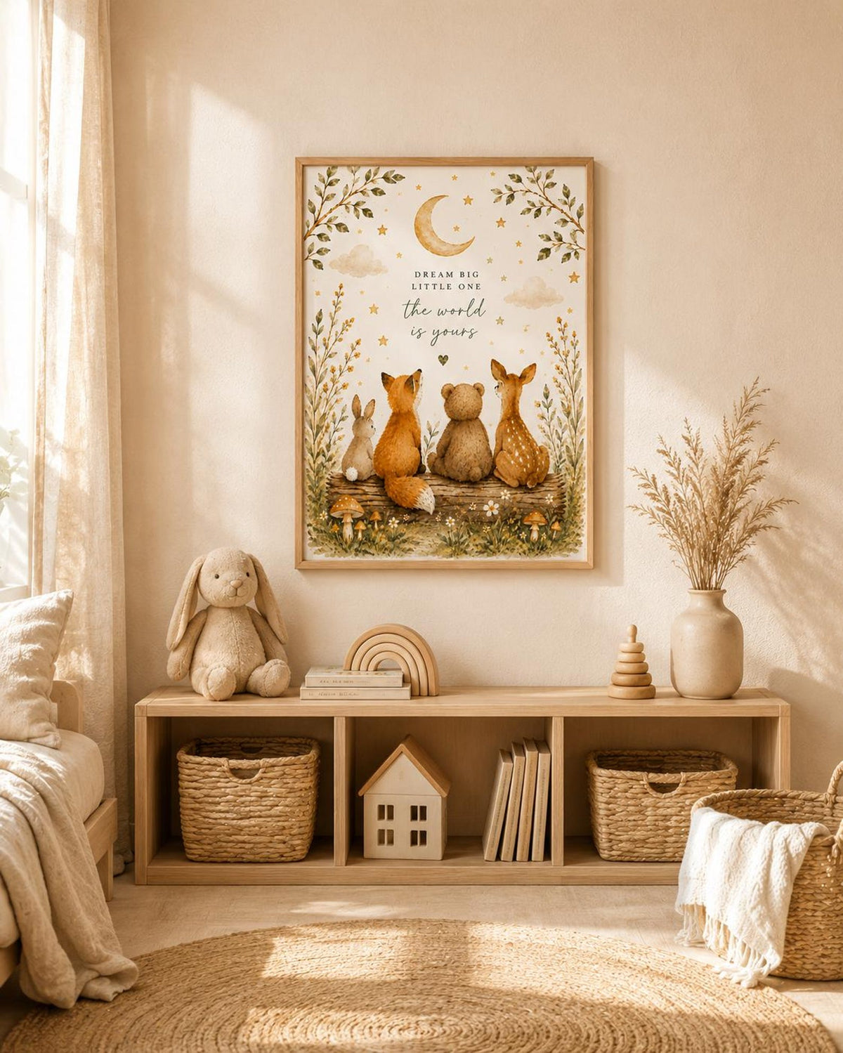 Woodland nursery print — mockup 3