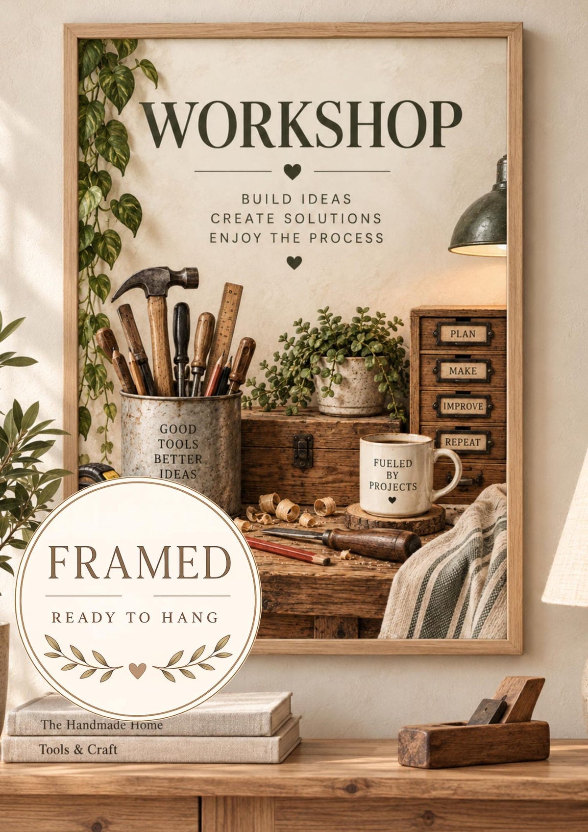 Framed workshop wall art print front image